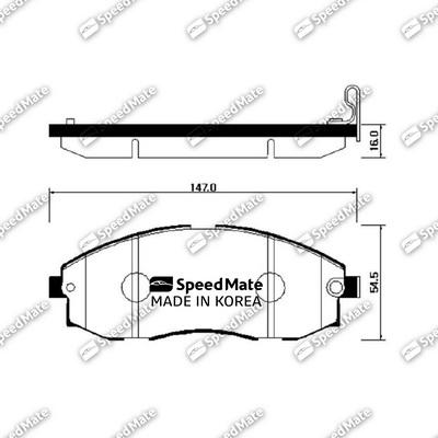 SpeedMate SM-BPH019 - Тормозные колодки, дисковые, комплект unicars.by