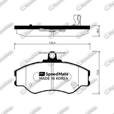 SpeedMate SM-BPH011 - Тормозные колодки, дисковые, комплект unicars.by