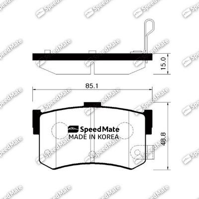 SpeedMate SM-BPH012 - Тормозные колодки, дисковые, комплект unicars.by