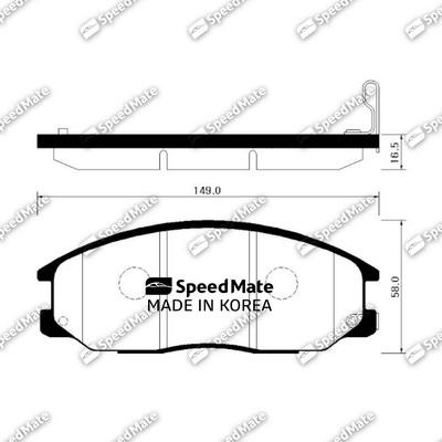 SpeedMate SM-BPH036 - Тормозные колодки, дисковые, комплект unicars.by