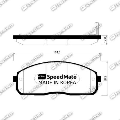 SpeedMate SM-BPH030 - Тормозные колодки, дисковые, комплект unicars.by