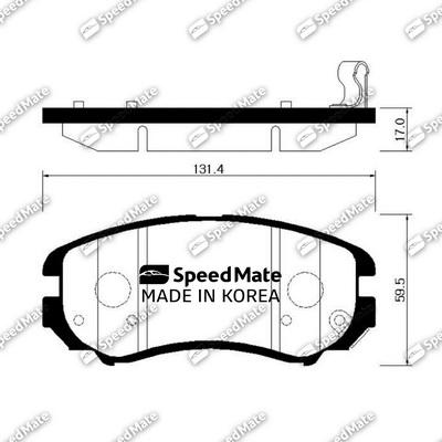 SpeedMate SM-BPH038 - Тормозные колодки, дисковые, комплект unicars.by