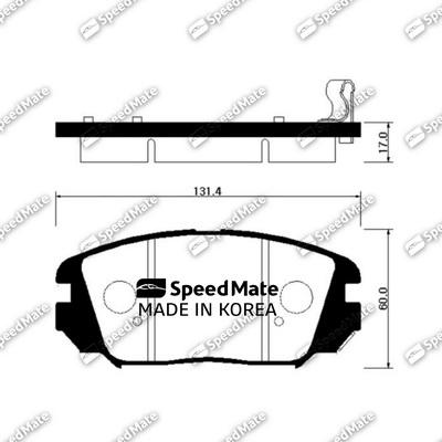 SpeedMate SM-BPH032 - Тормозные колодки, дисковые, комплект unicars.by