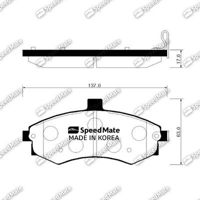 SpeedMate SM-BPH025 - Тормозные колодки, дисковые, комплект unicars.by