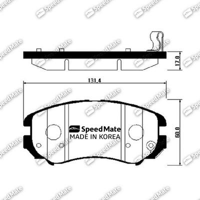 SpeedMate SM-BPH026 - Тормозные колодки, дисковые, комплект unicars.by