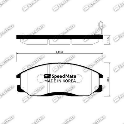 SpeedMate SM-BPH027 - Тормозные колодки, дисковые, комплект unicars.by