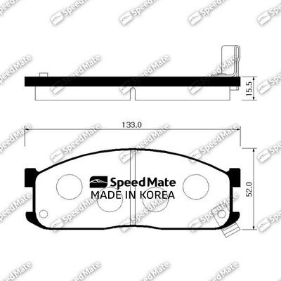 SpeedMate SM-BPK001 - Тормозные колодки, дисковые, комплект unicars.by