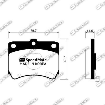 SpeedMate SM-BPK002 - Тормозные колодки, дисковые, комплект unicars.by