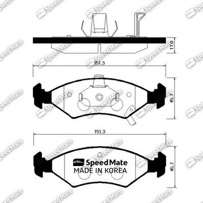 SpeedMate SM-BPK007 - Тормозные колодки, дисковые, комплект unicars.by