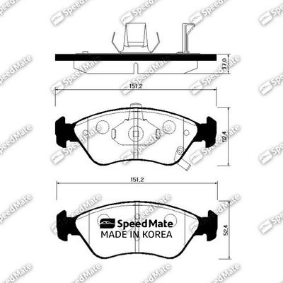 SpeedMate SM-BPK012 - Тормозные колодки, дисковые, комплект unicars.by