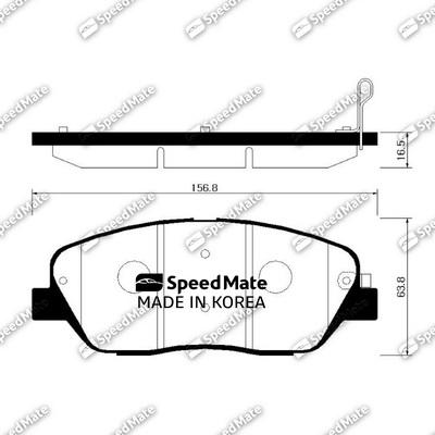 SpeedMate SM-BPK036 - Тормозные колодки, дисковые, комплект unicars.by