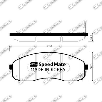 SpeedMate SM-BPK030 - Тормозные колодки, дисковые, комплект unicars.by