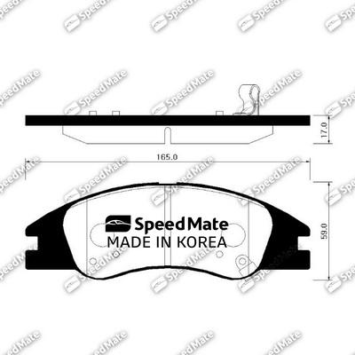 SpeedMate SM-BPK026 - Тормозные колодки, дисковые, комплект unicars.by