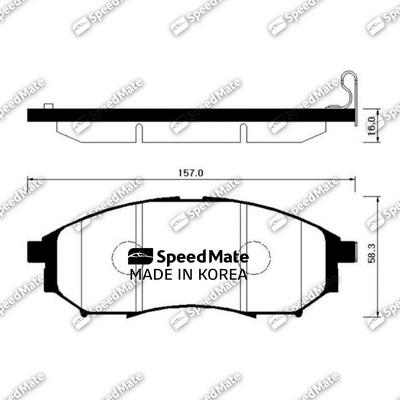 SpeedMate SM-BPS008 - Тормозные колодки, дисковые, комплект unicars.by