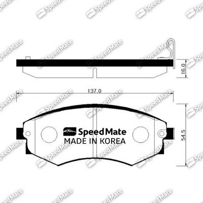 SpeedMate SM-BPY006 - Тормозные колодки, дисковые, комплект unicars.by