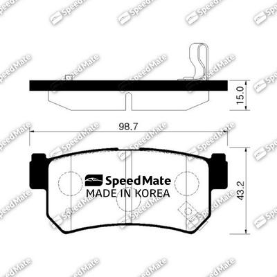 SpeedMate SM-BPY008 - Тормозные колодки, дисковые, комплект unicars.by