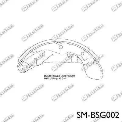 SpeedMate SM-BSG002 - Комплект тормозных колодок, барабанные unicars.by