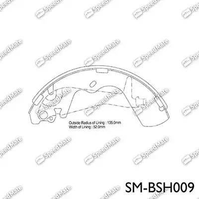 SpeedMate SM-BSH009 - Комплект тормозных колодок, барабанные unicars.by