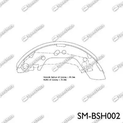 SpeedMate SM-BSH002 - Комплект тормозных колодок, барабанные unicars.by