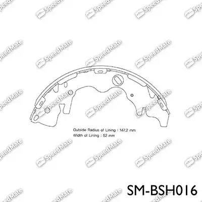 SpeedMate SM-BSH016 - Комплект тормозных колодок, барабанные unicars.by