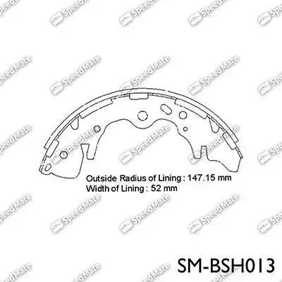 SpeedMate SM-BSH013 - Комплект тормозных колодок, барабанные unicars.by