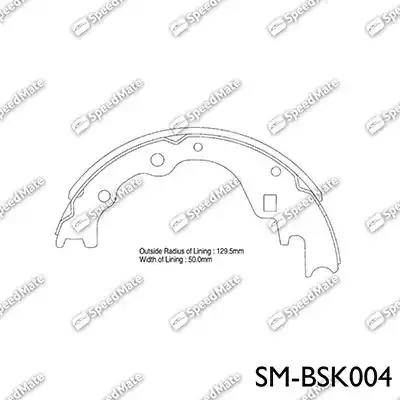 SpeedMate SM-BSK004 - Комплект тормозных колодок, барабанные unicars.by