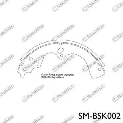 SpeedMate SM-BSK002 - Комплект тормозных колодок, барабанные unicars.by