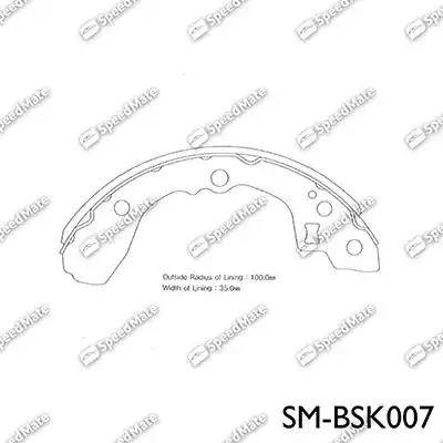 SpeedMate SM-BSK007 - Комплект тормозных колодок, барабанные unicars.by