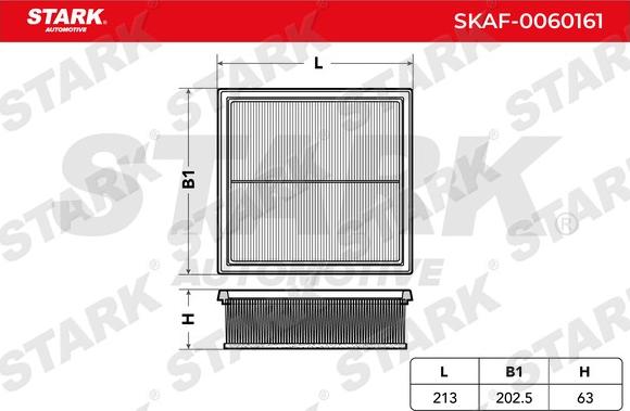 Stark SKAF-0060161 - Воздушный фильтр, двигатель unicars.by