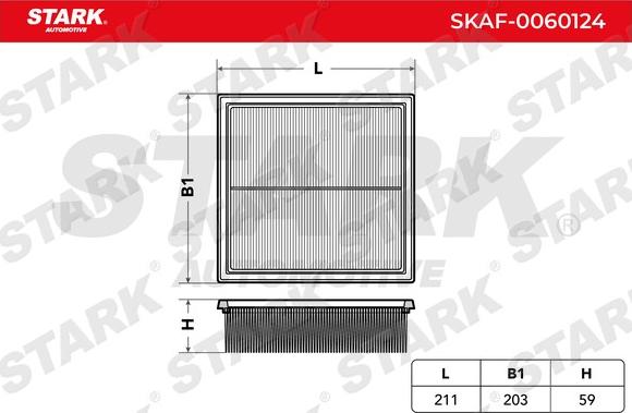 Stark SKAF-0060124 - Воздушный фильтр, двигатель unicars.by