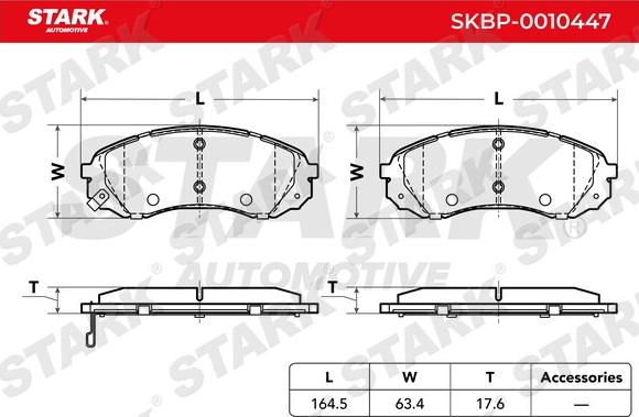 Stark SKBP-0010447 - Тормозные колодки, дисковые, комплект unicars.by