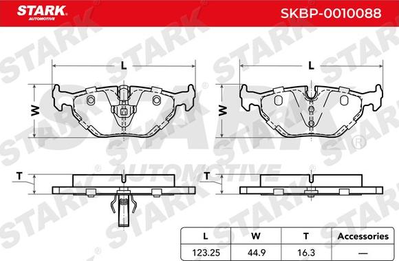 Stark SKBP-0010088 - Тормозные колодки, дисковые, комплект unicars.by