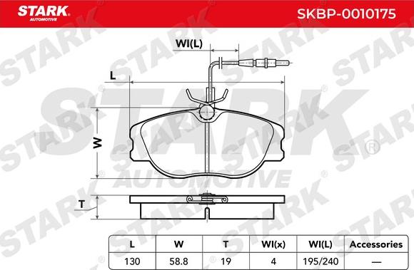 Stark SKBP-0010175 - Тормозные колодки, дисковые, комплект unicars.by