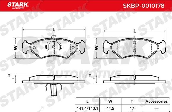 Stark SKBP-0010178 - Тормозные колодки, дисковые, комплект unicars.by