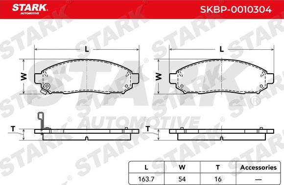 Stark SKBP-0010304 - Тормозные колодки, дисковые, комплект unicars.by