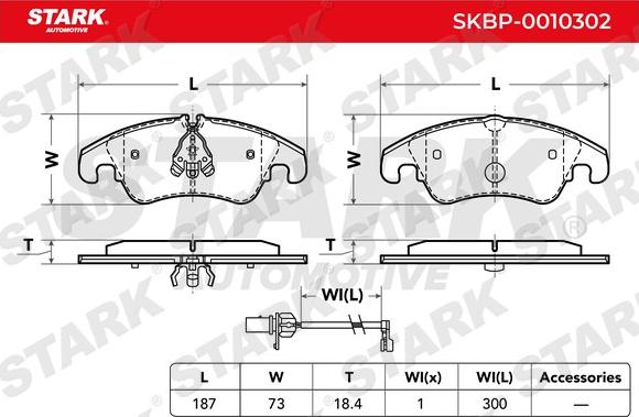 Stark SKBP-0010302 - Тормозные колодки, дисковые, комплект unicars.by