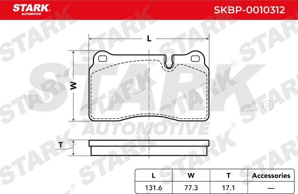 Stark SKBP-0010312 - Тормозные колодки, дисковые, комплект unicars.by