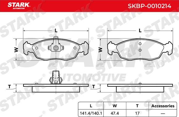 Stark SKBP-0010214 - Тормозные колодки, дисковые, комплект unicars.by