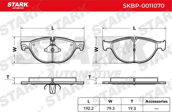 Stark SKBP-0011070 - Тормозные колодки, дисковые, комплект unicars.by