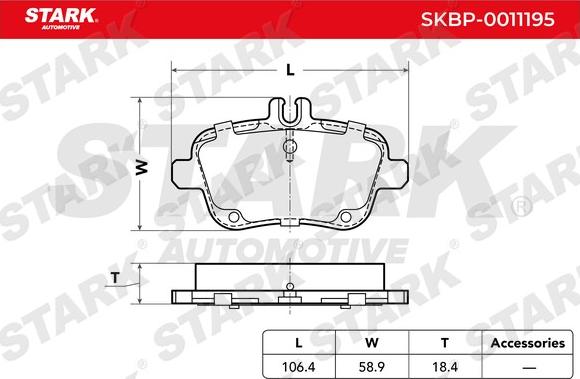 Stark SKBP-0011195 - Тормозные колодки, дисковые, комплект unicars.by