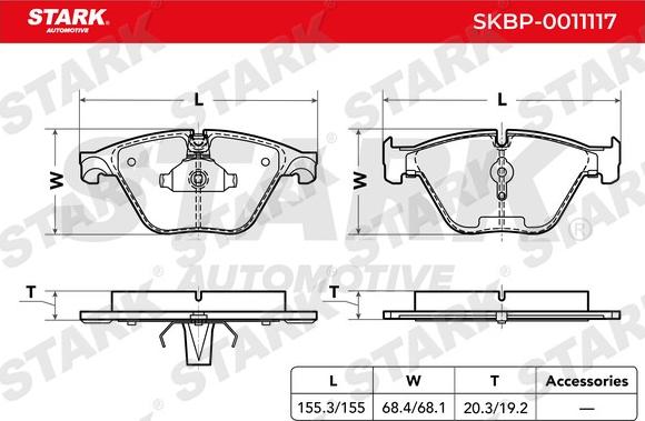 Stark SKBP-0011117 - Тормозные колодки, дисковые, комплект unicars.by