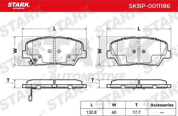 Stark SKBP-0011186 - Тормозные колодки, дисковые, комплект unicars.by