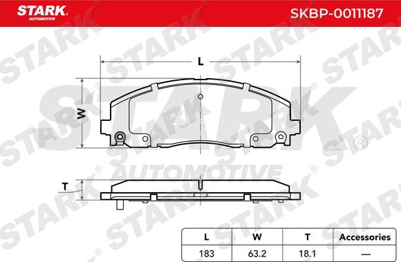 Stark SKBP-0011187 - Тормозные колодки, дисковые, комплект unicars.by