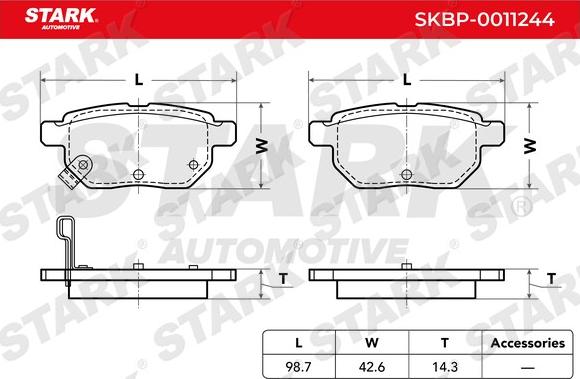 Stark SKBP-0011244 - Тормозные колодки, дисковые, комплект unicars.by