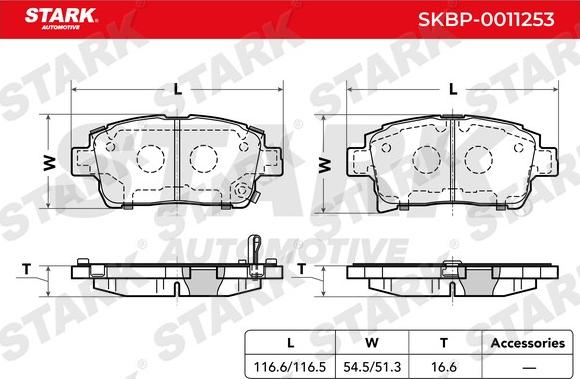 Stark SKBP-0011253 - Тормозные колодки, дисковые, комплект unicars.by