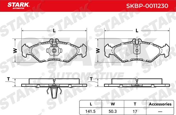 Stark SKBP-0011230 - Тормозные колодки, дисковые, комплект unicars.by