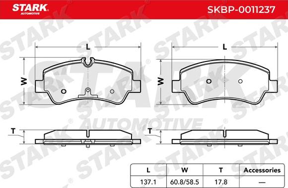 Stark SKBP-0011237 - Тормозные колодки, дисковые, комплект unicars.by