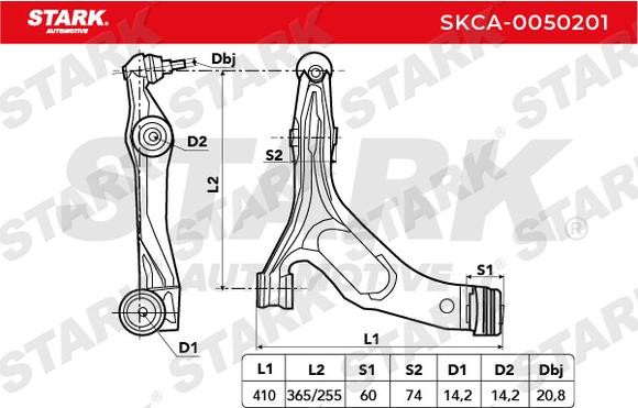 Stark SKCA-0050201 - Рычаг подвески колеса unicars.by