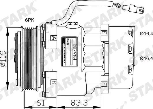 Stark SKKM-0340110 - Компрессор кондиционера unicars.by