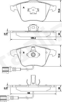 Starline BD S837P - Тормозные колодки, дисковые, комплект unicars.by